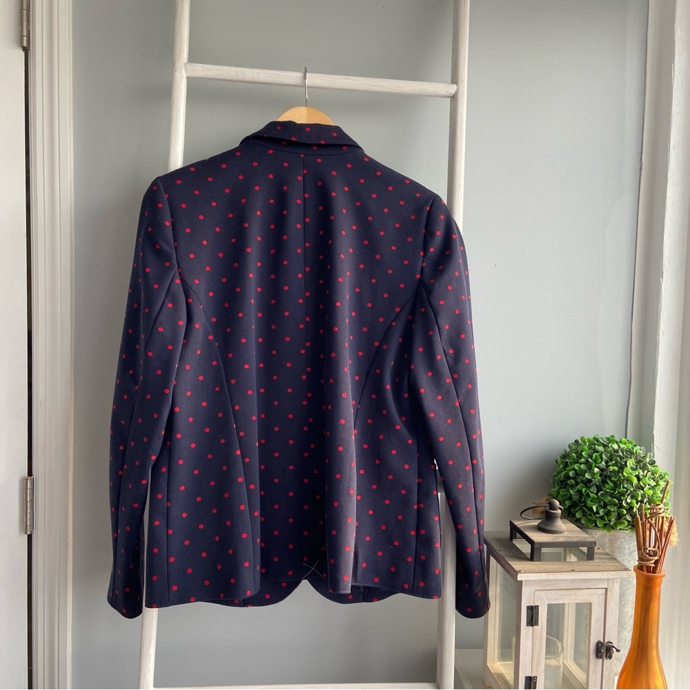 Talbots Navy Blazer with Red Polka Dots - Picture 7 of 8